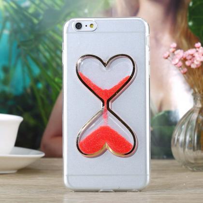 Dynamic Quicksand Glitter Liquid Heart Phone Case..
