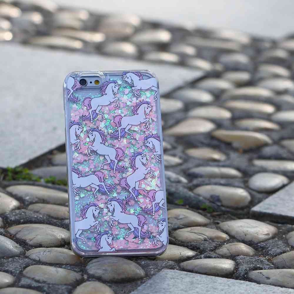 Pink Glitter Unicorn Iphone Case For Se, 5s, 6, 6s Plus