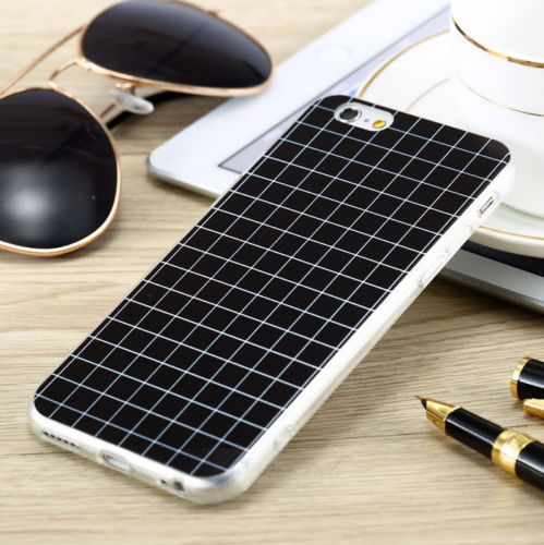 Classic Ultra-thin Lattice Soft Tpu Rubber Case Cover For Iphone 6s 6 Plus, Black