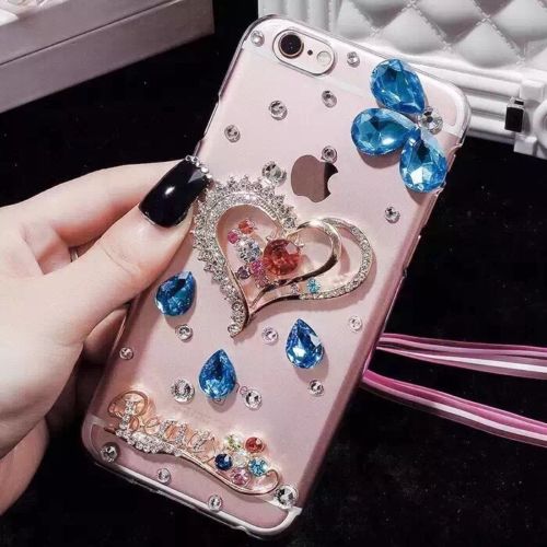 Luxury Bling Colourful Crystal Stone Case Cover For Iphone Se 5 5s 6 6s Plus, Love Heart