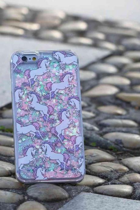 Pink Glitter Unicorn iPhone Case for SE, 5S, 6, 6S Plus